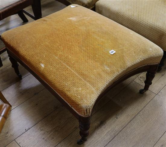 A late 19th century French walnut stool